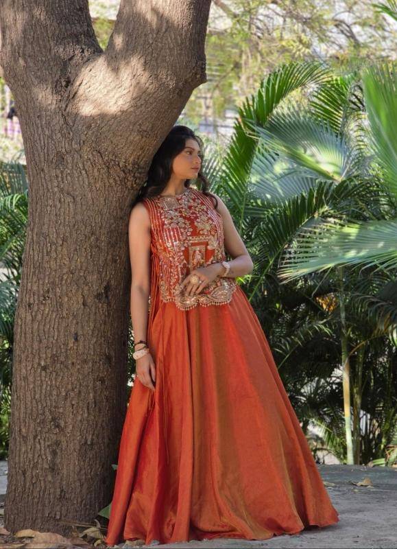 Launching Festival Special Pc 563 vichitra Orange Bridal Lehenga choli dealers